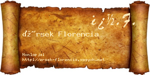 Érsek Florencia névjegykártya